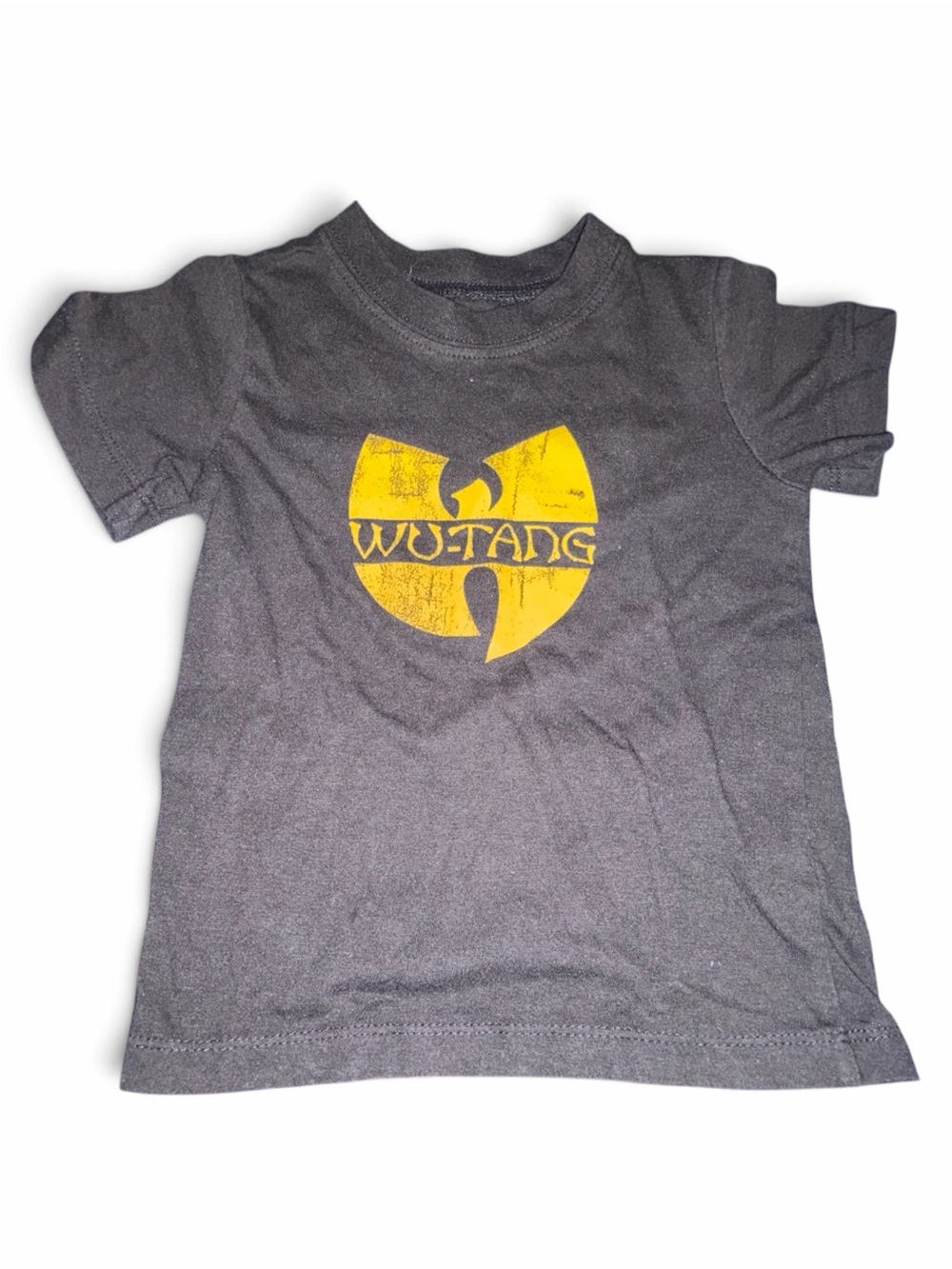 Wu-Tang Logo Short Sleeve Tee for Kids in Black and Yellow